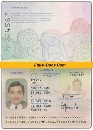 Australia Passport psd template (V2)