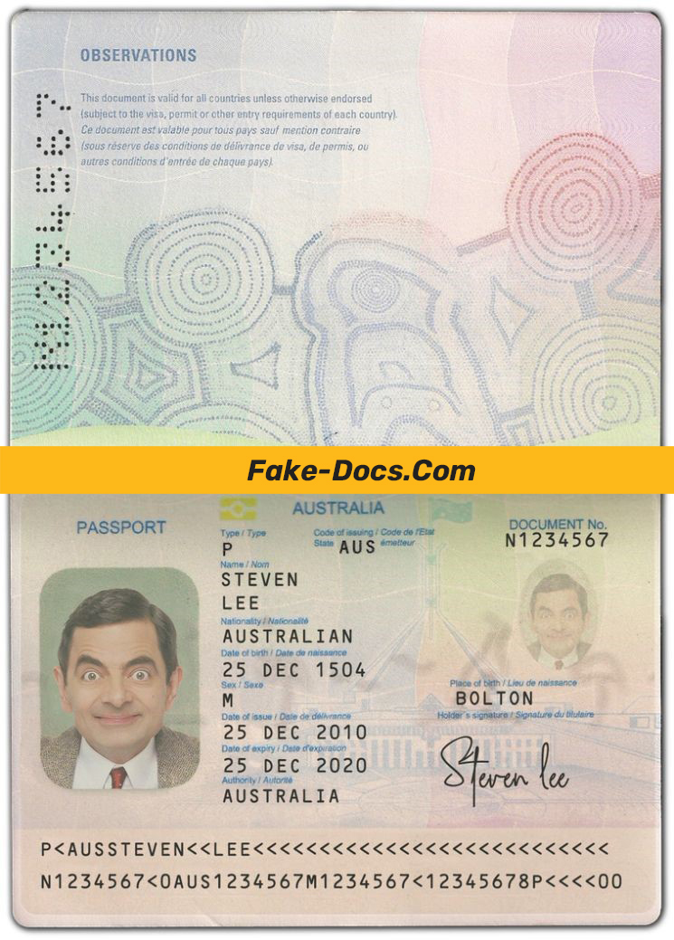 Australia Passport Psd Template V2 Fake Docs 4519