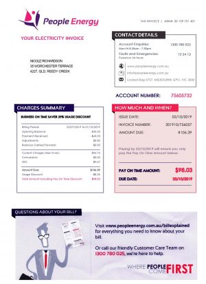 Australia People Energy electricity Utility Bill psd Template Australia People Energy electricity Utility Bill psd Template
