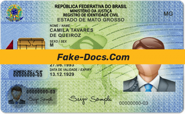 Brazil ID Card Psd Template front