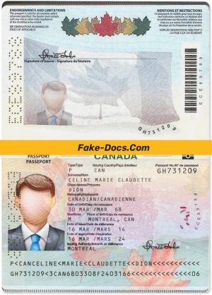Canada passport psd template