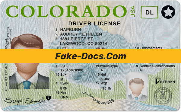 Colorado driver license Psd Template front