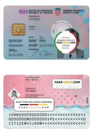 Croatia id card psd template