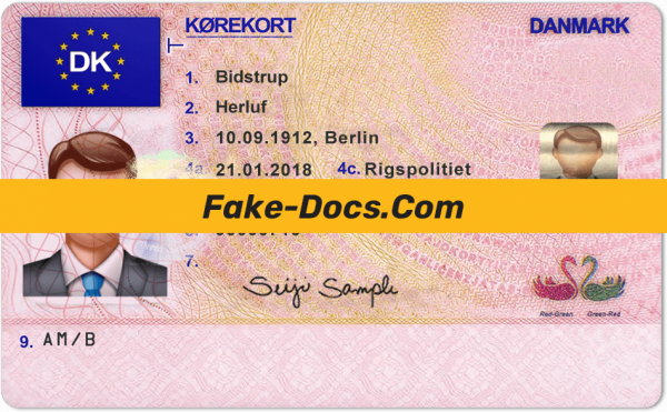 Denmark driver license Psd Template