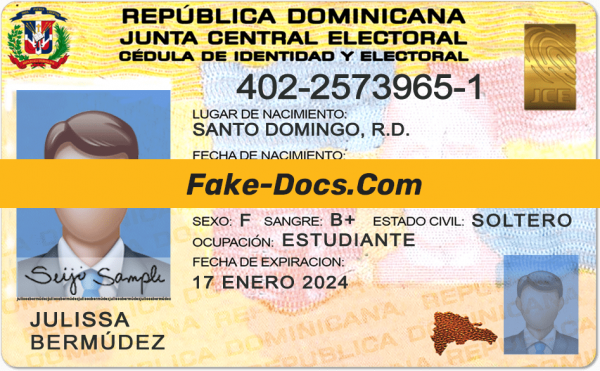 Dominican Republic ID Card Psd Template