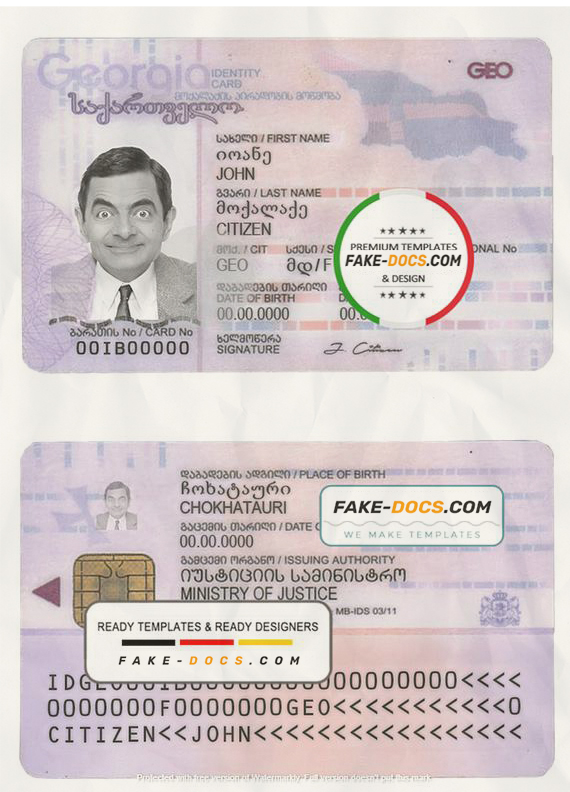 Georgia ID Card Psd Template | Fake Docs