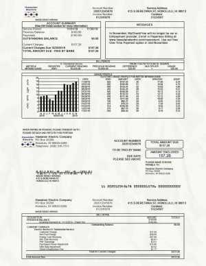 Hawaii Utility Bill psd Template: Hawaii Proof of address psd template Hawaii Utility Bill psd Template: Hawaii Proof of address psd template