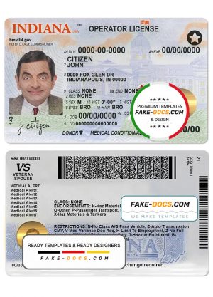 Indiana driver license Psd Template New