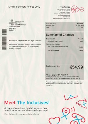 Ireland Utility Bill psd Template: Ireland Proof of address psd template