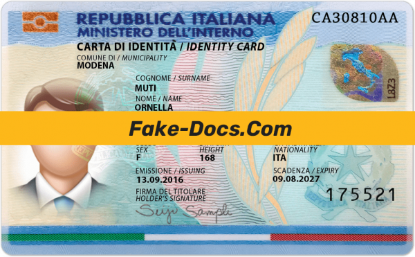 Italy ID Card Psd Template front
