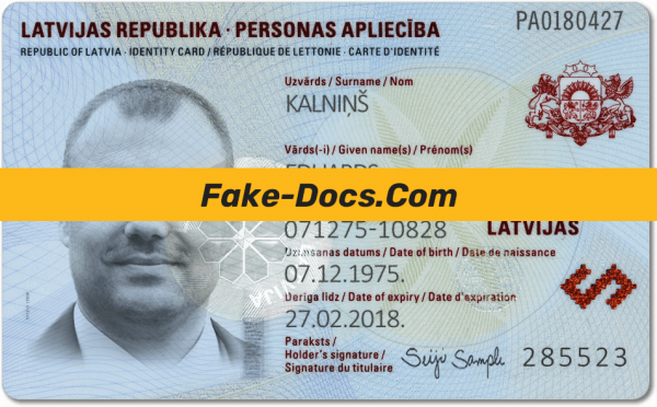 Latvia ID Card Psd Template