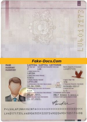 Latvia Passport psd template