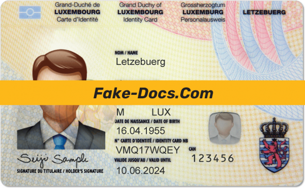 Luxembourg ID Card Psd Template