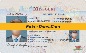 Missouri driver license Psd Template
