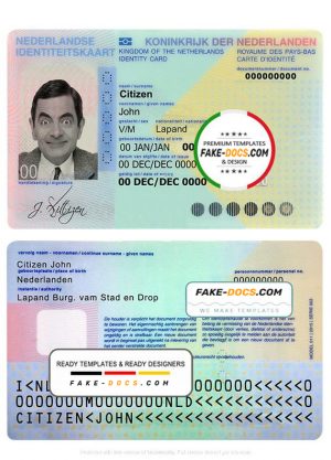 Netherlands ID Card Psd Template