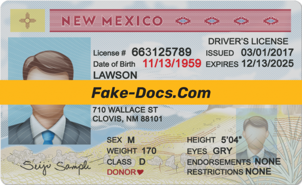 New Mexico driver license Psd Template