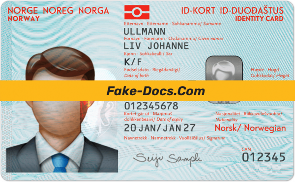 Norway ID Card Psd Template front
