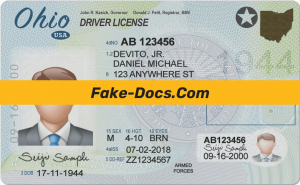 Ohio driver license Psd Template