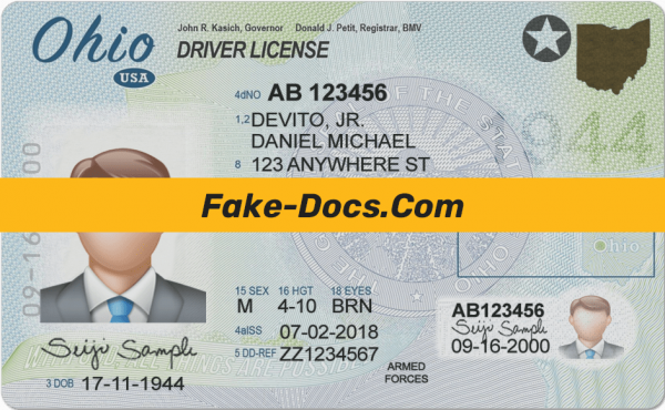 Ohio driver license Psd Template