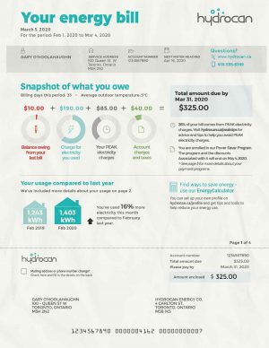 Canada Ontario Utility Bill psd Template: Canada Ontario Proof of address psd template