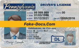Pennsylvania driver license Psd Template