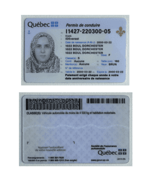 Canada Quebec driver license Psd Template