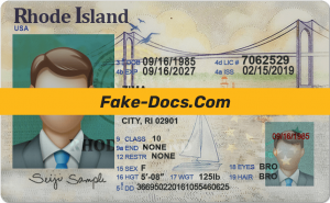 Rhode Island driver license Psd Template