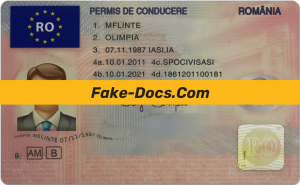 Romania driver license Psd Template
