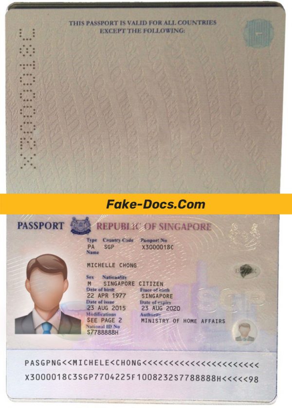 Singapore Passport psd template