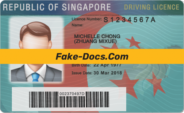 Singapore driver license Psd Template