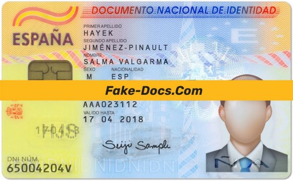 Spain ID Card Psd Template V2 scan effect