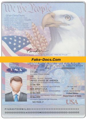 USA Passport psd template