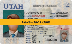 Utah driver license Psd Template