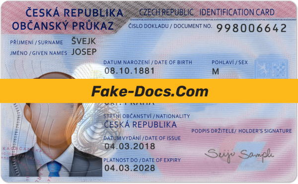 Czech Republic ID Card Psd Template