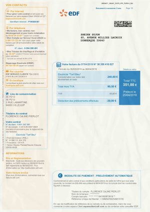 France Utility Bill psd Template: France Proof of address psd template