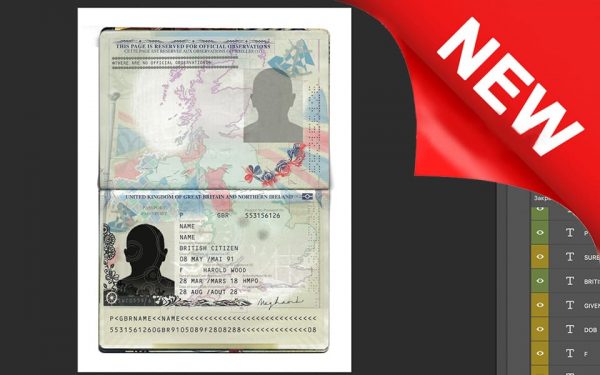 Passport United Kingdom PSD new template