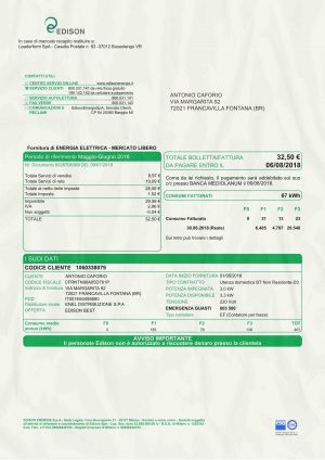 Italy Utility Bill psd Template: Italy Proof of address psd template