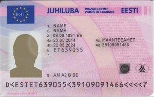 Estonia driver license Psd Template