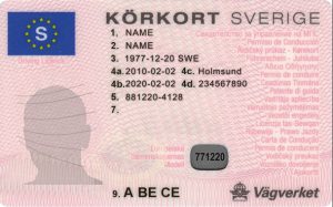 Sweden driver license Psd Template