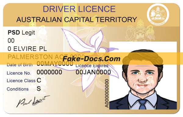 ACT Australia Driver License PSD Template