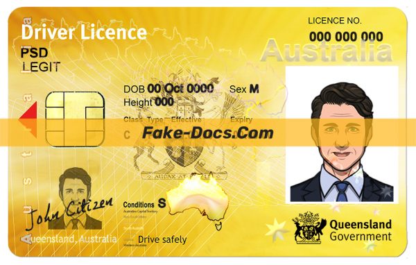 Australia Queenland Driver License PSD Template
