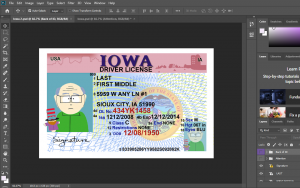Iowa Driver License PSD Template Free Download