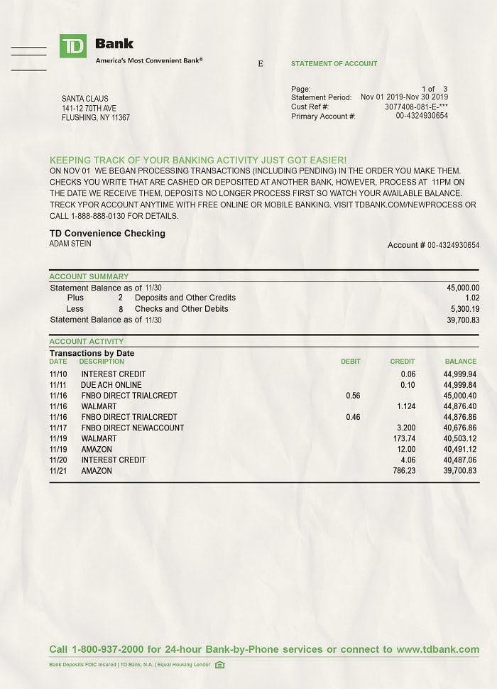 Bank Statement Template Custom Order Bank Statement Template Custom Order
