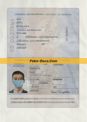 Armenia Passport psd template