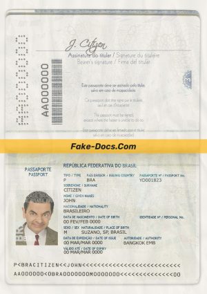 Brazil Passport psd template