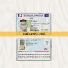 French id card psd template New scan