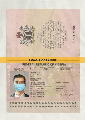 Nigeria Passport psd template