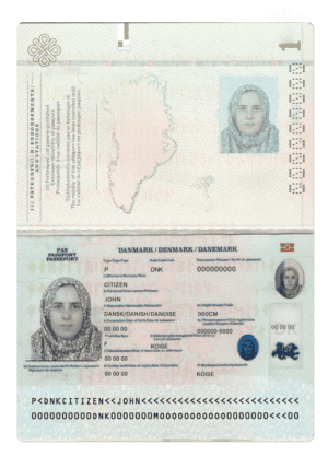Denmark Passport psd template