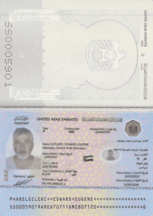 UAE passport psd template