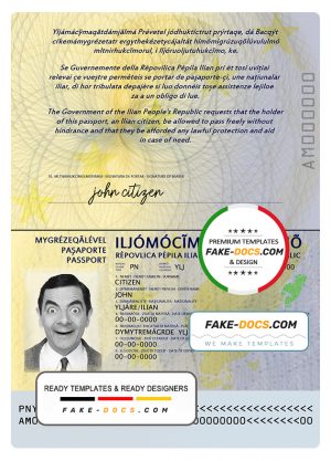 Ilia Passport psd template